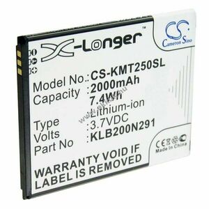 Helyettesítő akku Kazam Trooper 2 5.0 KLB200N291 3, 7V 2000mAh mobiltelefon Li-Ion kép