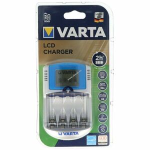 Varta 57070 LCD töltő 2/4x AA Mignon ceruza és AAA (Micro) 12V autó 100-240V USB kép