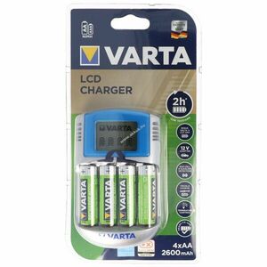 Varta 57070 LCD töltő 4x AA Mignon ceruza 2500mAh akkumulátorral NiMH kép