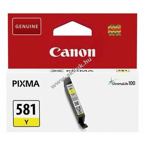 Eredeti Canon tintapatron CLI-581Y 5, 6ml sárga nyomtató kép