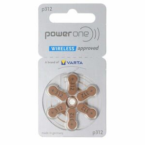 Power one Zinc Air 312 hallókészülék elem 1, 45V 6db/csomag kép
