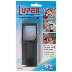 Nagyító LED világítással 3x nagyítás fekete 1db/csomag kép