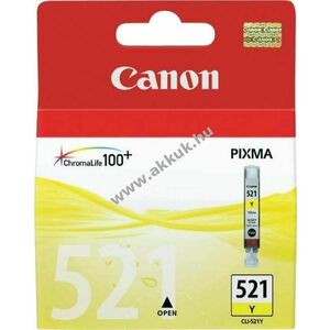 Eredeti Canon CLI-521Y tintapatron 9ml sárga nyomtató kép