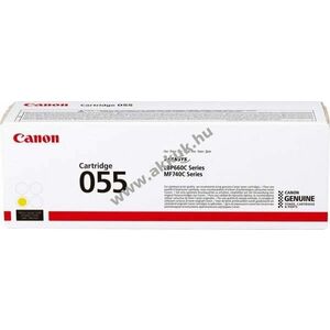 Eredeti Canon lézertoner 055 sárga 2100 oldal nyomtató kép