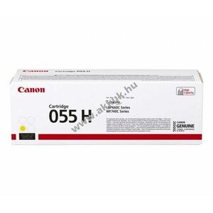 Eredeti Canon 055H lézertoner sárga 5900 oldal nyomtató kép
