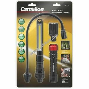 Camelion 3 az 1-ben LED zseblámpa szett akku 3, 7V 2600mAh 1db/csomag Li-ion kép