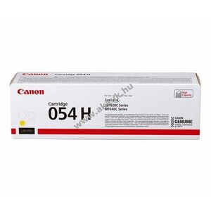 Eredeti Canon lézertoner 054H sárga 2300 oldal nyomtató kép