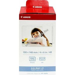 Eredeti Canon KP-108IN színes tintapatron Value-Pack 3x36 fotópapír 10x14, 8cm nyomtató kép