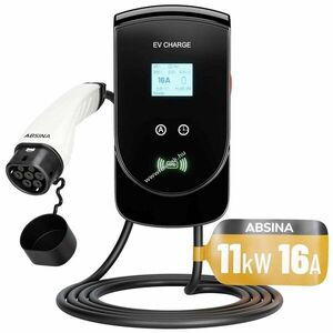 ABSINA Wallbox Type 2 11kW RFID 5m kábel 16A állítható IP65 falitöltő kép
