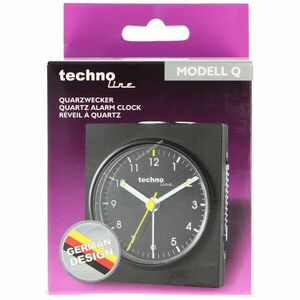 Technoline kvarc ébresztő Modell Q fekete 76x85x46mm AA Mignon ceruza LR6 elem nélkül német design kép