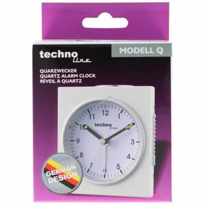 Technoline Modell Q kvarc ébresztőóra fehér ezüstszínű 76x85x46mm elem nélkül AA Mignon ceruza LR6 kép