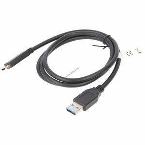 USB-A-USB-C töltő- és szinkronizáló kábel USB 3.1 Gen 2 1m 3A 60W/20V 10Gbit/s fekete kép