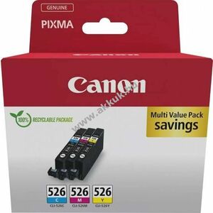 Eredeti Canon CLI-526C/526M/526Y tintapatron multipack nyomtató kép