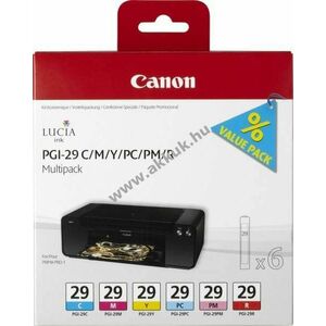 Eredeti Canon tintapatron multipack PGI-29C/M/Y/PC/PM/R nyomtató kép