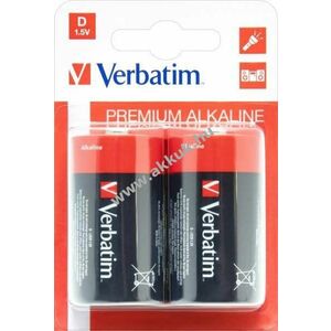 Verbatim hagyományos elem D (góliát) 1.5V 2db/csomag Premium alkáli kép