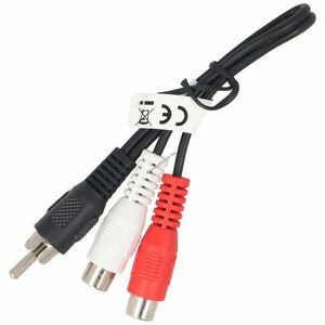 Audio-video kábel 0, 2m 1x RCA (cinch) dugó 2x RCA (cinch) aljzat kép