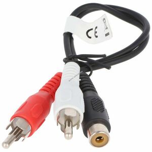 Audio-video kábel 0, 2m 1x RCA (cinch) aljzat 2x RCA (cinch) dugó kép