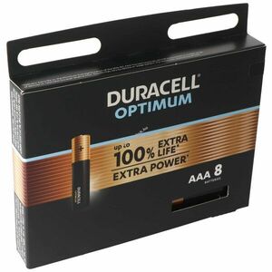 Duracell Optimum okosotthon elem AAA Mignon ceruza 1.5V LR03 MX2400 8db/csomag alkáli kép