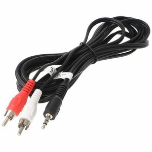 Audio-video kábel 3, 0m 3, 5mm sztereó dugó 2x RCA (cinch) dugó fekete kép