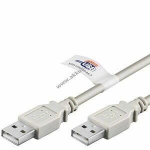 USB 2.0 Hi-Speed kábel A csatlakozóval mindkét végén 2m szürke tablet kompatibilis kép