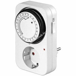 Analóg 24 órás időkapcsoló fehér manuális 15 perc 96 kapcsolás 220-240V 16A kép