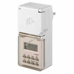 LCD digitális időkapcsoló kültéri 24 órás 16 program IP44 220-240V 16A 3500W GS kép