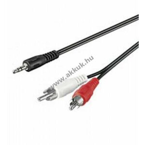 Audio-video kábel 1, 5m 3, 5mm sztereó jack 2x RCA (cinch) csatlakozó kép