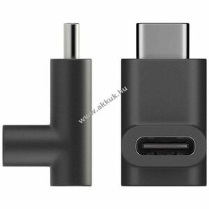 USB-C 90° szögű adapter fekete USB-C aljzat USB-C dugó 5Gbit/s kép