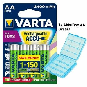 Varta Toys AA Mignon ceruza modellépítő akku 1, 2V 2400mAh 4db/csomag NiMH kép