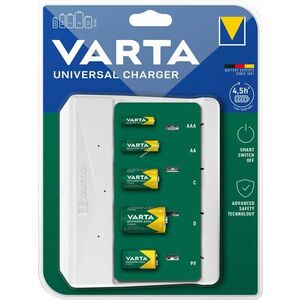 Varta univerzális NiMH akku töltő AA AAA C D 9V USB-C elemek nélkül kép