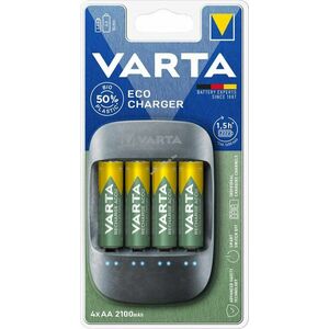 Varta Eco Charger töltő 4x AA Mignon ceruza akku 2100mAh NiMH kép
