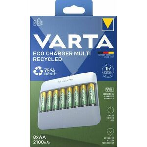 Varta Eco Charger Multi Recycled töltő 8db/csomag AA Mignon ceruza akku 2100mAh NiMH kép