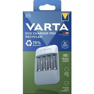 Varta Eco Charger Pro Recycled töltő AA/AAA akku 4 töltőhely 75% újrahasznosított NiMH kép