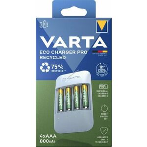 Varta Eco Charger Pro Recycled töltő + Mignon ceruza/AAA akku 800mAh 4db/csomag NiMH kép
