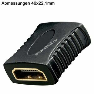 HDMI A aljzat-HDMI A aljzat adapter aranyozott érintkezők 19 tűs kép