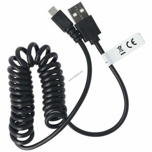 Micro-USB spirál csatlakozókábel USB-A dugó micro-USB dugó 1, 0m fekete kép