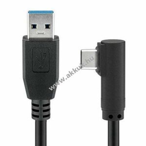 USB-C csatlakozó - USB A 3.0 90° kábel 0, 5m fekete 4, 5W 5Gbit/s kép
