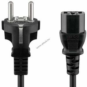 Kaltgeräte tápkábel CEE7/7 (Typ F) - C13 1, 5m fekete 250VAC 10A H05-VV-F3G kép