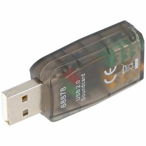 USB 2.0 külső hangkártya USB A 2x3, 5mm mikrofon és fejhallgató csatlakozó kép