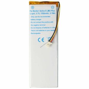 Helyettesítő akku Becker Active.6 LMU Plus gps navigáció 3, 7V 1550mAh SR3840100 Li-Polymer kép