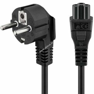 Hálózati tápkábel Schuko IEC-C5 (Mickey Mouse) 1, 8m fekete 2, 5A H05-VV-F3G kép