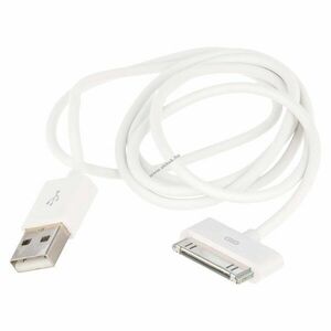 Fehér USB adat- és töltőkábel Apple iPhone 3G/3GS/4/4S, iPod, iPad 1/2/3 kép