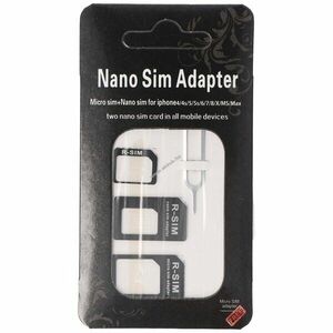 SIM-kártya adapter szett 4in1 Micro-SIM - SIM, Nano-SIM - SIM, Nano-SIM - Micro-SIM fém tűvel kép