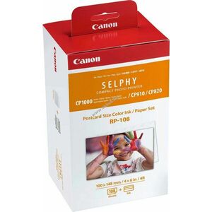 Eredeti Canon RP-108IN színes tintapatron csomag nyomtatóhoz fotópapírral 2x54 lap 10x15cm kép