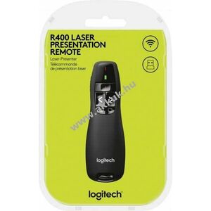 Logitech Presenter R400 vezeték nélküli lézeres távvezérlő 6 gomb 2x AAA elem mellékelve fekete kép