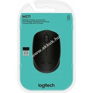 Logitech vezeték nélküli optikai egér M171 1000dpi 3 gomb fekete USB nano vevő kép