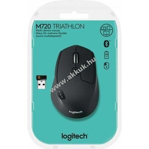 Logitech M720 Triathlon vezeték nélküli egér Unifying Bluetooth fekete optikai 1000dpi 8 gomb kép