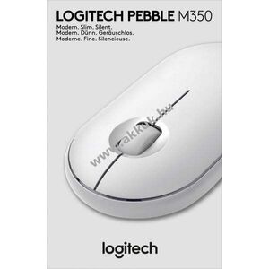 Logitech Pebble M350 vezeték nélküli egér Bluetooth USB nano vevő 1000dpi 3 gomb fehér kép