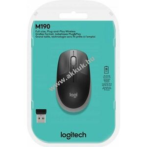 Logitech M190 vezeték nélküli optikai egér 1000dpi 3 gomb szürke kép