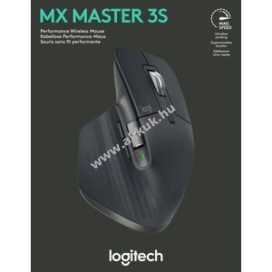 Logitech MX Master 3S vezeték nélküli egér Bolt Bluetooth grafit 200-8000dpi 7 gomb 500mAh akku kép
